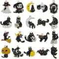 Mixed 20pcs black and white enamel Halloween cat and ghost charms for DIY jewelry - Halloween Mixed Set (SN1600) / 20 Pieces/Pack