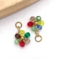 Handmade colorful faceted crystal bead daisy flower pendant charm for DIY jewelry making - Transparent Multicolor Daisy Crystal Style (T1253)