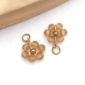 Handmade champagne crystal bead daisy flower pendant charm for DIY jewelry making crafts - Transparent Champagne Daisy Crystal Style (T1256)