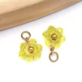 Handmade yellow crystal bead daisy flower pendant charm in gold plated stainless steel - Transparent Yellow Daisy Crystal Style (T1260)