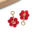 Red crystal faceted daisy flower pendant with gold jump rings for DIY jewelry making - Transparent Red Daisy Crystal Style (T1261)