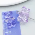 Transparent purple acrylic gummy bear pendant for DIY jewelry making accessories - Cartoon Bear (27506) / 1 Piece (19x12mm) / Transparent Purple