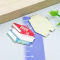Colorful Back to School book stack enamel charms alloy pendants for DIY jewelry making accessories - BACK TO SCHOOL Book Style (27461) / 1 Piece/Pack (24.5*29mm) / Red