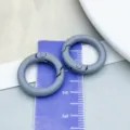 Two premium gray matte alloy spring O-rings for DIY jewelry making and keychain accessories - Thick Spring Clasp (26368) / 1 Piece (OD 20mm ID 13mm) / Gray