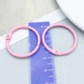 Pink painted metal loose-leaf book rings for DIY binding and crafts - Pink Painted (26244) / 1 Piece (30mm/25mm)