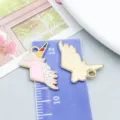 Colorful enamel unicorn alloy pendants for DIY handmade jewelry making accessories - Pink Enamel Unicorn (15657)