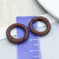 Brown alloy baked paint circular spring buckle for DIY jewelry and keychain accessories. - Thick Spring Clasp (26370) / 1 Piece (OD 20mm ID 13mm) / Brown Coffee
