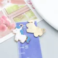 Cute cartoon enamel unicorn pendant in white and blue for DIY jewelry making crafts - Blue Enamel Pony (27636)