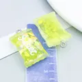 Green translucent resin candy charm with 'Sweet' text for DIY jewelry making accessories - 长方形糖果(12582)