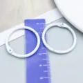 White painted metal binder rings for DIY loose-leaf books and keychain accessories - White Painted (26247) / 1 Piece (30mm/25mm)