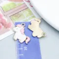 Handmade DIY jewelry making accessory cute white and pink enamel unicorn alloy charm - Pink Enamel Pony (27637)