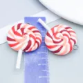 Colorful spiral resin lollipop charms with metal loops for DIY jewelry making accessories - Round Lollipop(12584)