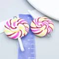 Colorful spiral resin lollipop charms for DIY jewelry making projects with ruler scale - Round Lollipop(12585)