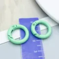 Ματ πράσινο κρίκος καραμπίνερ από κράμα για DIY μπρελόκ και κατασκευή κοσμημάτων - ανοιχτό πράσινο