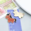 Cute cartoon brown pony alloy enamel pendant charm for handmade DIY jewelry making - Brown Enamel Pony (27641)