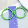 Bright green painted metal loose-leaf binder ring for DIY handmade jewelry and bookbinding - Green Painted (26251) / 1 Piece (30mm/25mm)