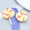 Colorful swirl lollipop resin pendant charm for DIY jewelry making handmade accessories - Round Lollipop(12588)