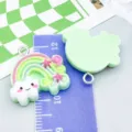 Niedlicher minzgrüner Regenbogen-Harzanhänger mit Wolke für DIY-Schmuckherstellung Zubehör - Sternenwolke Regenbogen (24559) / 1 Stück (20x20mm) / Grüne Basis
