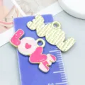Pink and gold enamel 'LOVE' letter charms for Valentine's Day DIY jewelry making - LOVE Plate (27197)