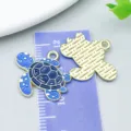 Simpatici ciondoli in smalto a forma di tartaruga marina blu per gioielli fai da te - Tartaruga Marina (27433) / 1 Pezzo (19*21mm) / Blu