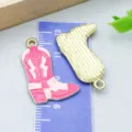 Lebhafter rosa Emaille-Cowboystiefel-Anhänger für DIY-Armband und Halskettenschmuck - Cowboy-Stiefel Stil (27415)