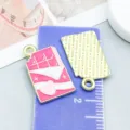Pink heart enamel chocolate bar charm pendant for DIY jewelry making accessories - Heart Chocolate (27203)