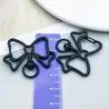Black matte finish bowknot alloy lobster clasp for DIY jewelry making and handmade keychains - Bowknot Keychain (26115) / 1 Piece (33x39mm) / Black