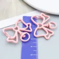 High-quality pink bow-shaped alloy keychain pendant for DIY jewelry and crafts - Bowknot Keychain (26116) / 1 Piece (33x39mm) / Pink