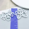 White spray-painted alloy bow keychain clip for DIY jewelry making and handmade crafts - White
