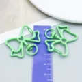 Bright green bow-shaped alloy lobster clasp for DIY jewelry making and keychains - Green