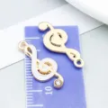 Musiknoten-Anhänger aus Legierung mit weißer Emaille und Strass für DIY-Schmuck - Musiknote (19595) / 1 Stück (9x21mm) / Weiß