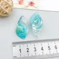 Blue luminous ocean conch shell resin pendant for DIY jewelry making accessories - Lake Blue