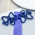 Blue painted alloy bow keychain pendant for DIY jewelry making accessories and charms - Dark Blue
