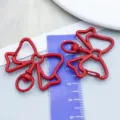 Red bow-shaped alloy lobster clasp keychain pendant for DIY handmade jewelry making - Red