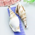 Pendentifs coquillages en acrylique marron et blanc pour bijoux DIY - Conque Océan (27398) / 1 Pièce (57x21mm) / Brun et Blanc