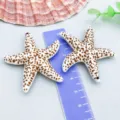 Pendentifs en forme d'étoile de mer en acrylique à motif léopard pour bijoux DIY - Étoile de Mer Océan (27401) / 1 Pièce (48x45mm) / Brun et Blanc