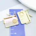 Vintage-Emaille-Anhänger in Radioform aus Legierung für DIY-Schmuck - Musik Radio (27252) / 1 Stück Packung (19x20mm) / Rosa