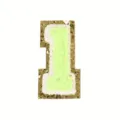 Gold glitter number 1 towel embroidery patch for clothing jacket DIY decoration. - 1