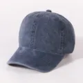 Klassische gewaschene Denim Baseballkappe für Damen und Herren, vintage einfarbige Sonnenmütze. - Verstellbar / Marineblau