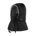 Black winter fleece-lined integrated windproof thermal riding face mask hot detail view - Adjustable / Black