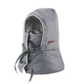 Winter fleece lined integrated windproof bomber hat with face mask and drawstring grey. - Adjustable / Gray