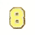Gold glitter yellow chenille number 8 patch embroidered clothing DIY badge accessory - 8