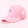 Rosa Mesh Baseballcap mit stylischem Buchstaben Patch, atmungsaktiver Freizeit Hut. - Verstellbar / Rosa