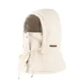 Winter thermal windproof quilted balaclava hood with face cover for cold weather cycling. - Adjustable / Beige