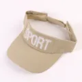 Casquette de sport kaki avec broderie blanche, chapeau de soleil respirant d'exterieur. - Réglable / Kaki