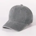 Einfarbige gewaschene Baumwoll Baseballkappe Vintage Sonnenschutz Hut für Outdoor Sport. - Verstellbar / Hellgrau