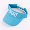 Détail casquette visière bleue, visière sport brodée, chapeau été réglable plein air. - Réglable / Bleu