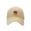 Gorra de béisbol caqui informal para hombre y mujer con parche de letra W roja bordada. - Caqui