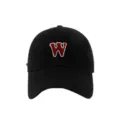 Gorra de béisbol negra ajustable para hombres y mujeres con bordado de letras rojas. - Negro