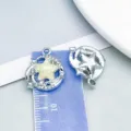 Ciondolo a stella d'argento con resina gialla e cristalli per creazione di gioielli DIY - Bianco K Stella Marina Luccichio Fine (28168) / 1 Pezzo/Confezione (19x16mm) / Giallo
